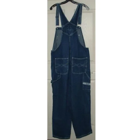 LAST ONE!!! NEW Vintage Sz 20 Blue Denim Carpenter Style Bib Overalls REVOLT - Picture 6 of 10